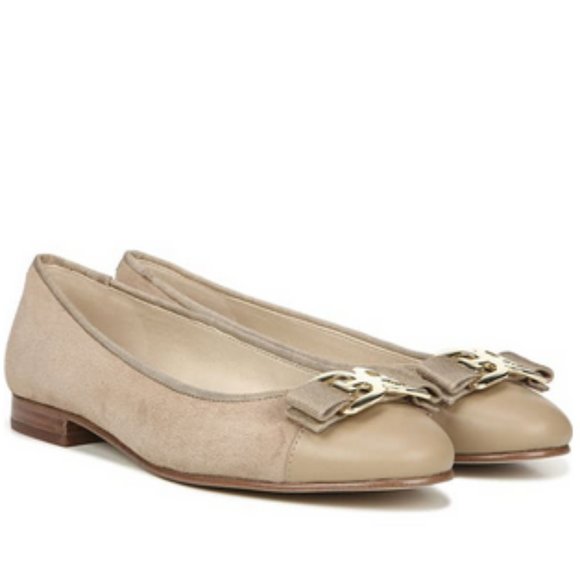 SAM EDELMAN Suede Bow Ballet Flats - Picture 1 of 5